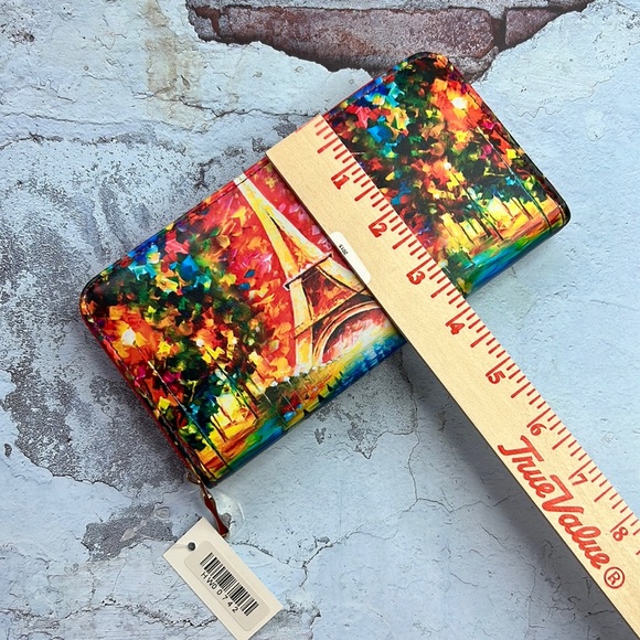 🆕Wallet Paris Eiffel Tower Artistic VanGogh Style Graphic Card Slots Zip Pocket - Picture 6 of 7